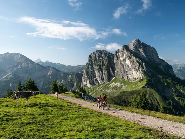 Mountainbiken in den Alpen in Pfronten im Allgäu 