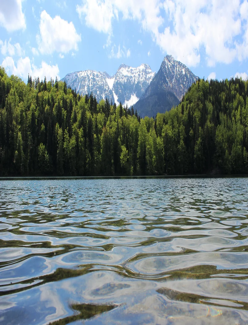 Der idyllische Bergsee Alatsee im Allgäu.