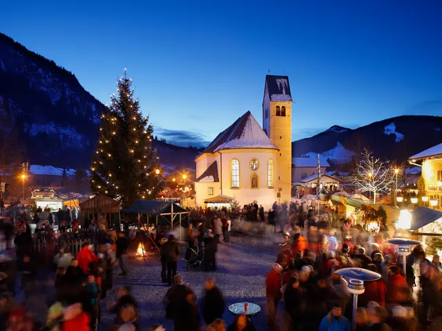 Der Pfrontener Weihnachtsmarkt bei Nacht