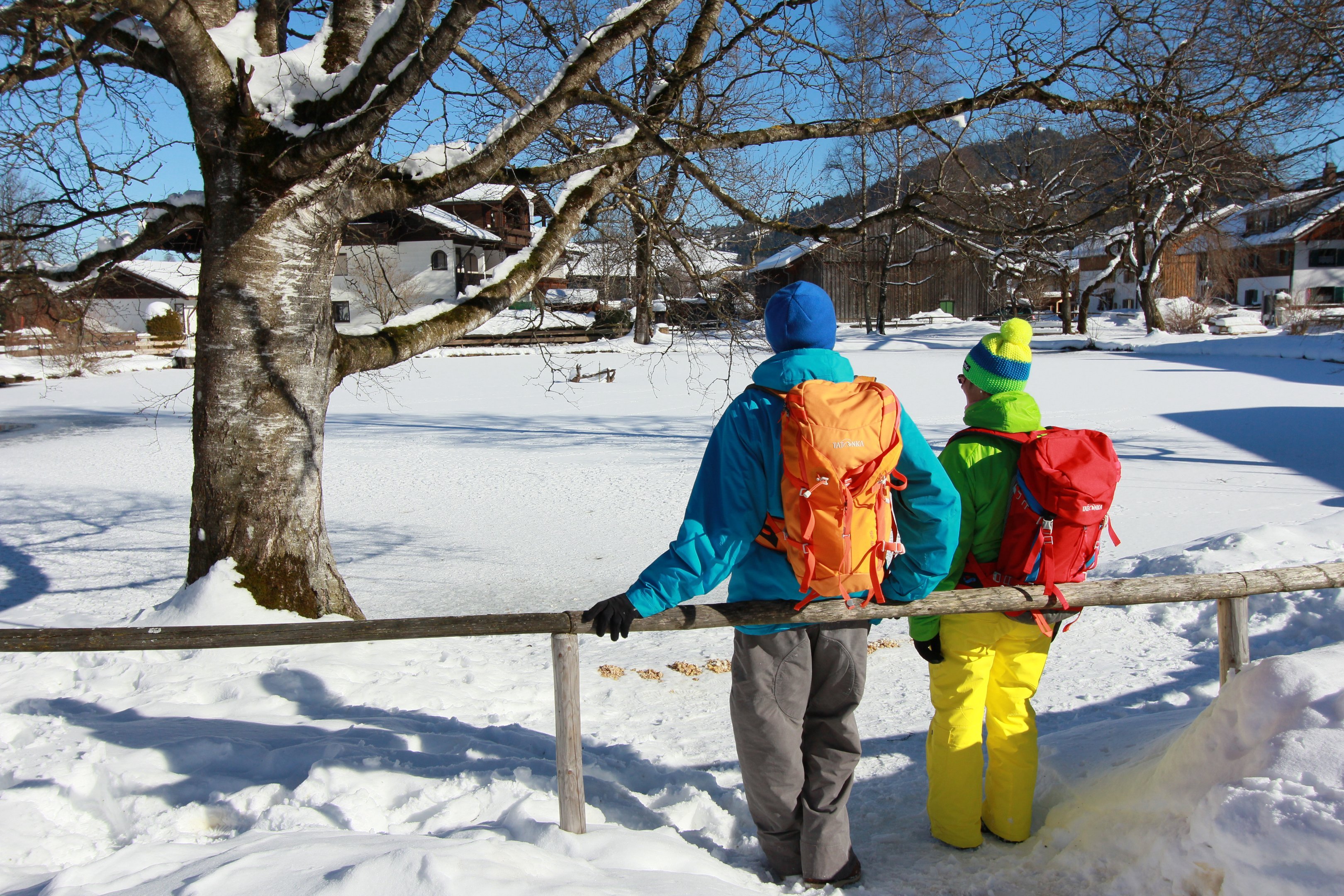 Wanderung zum verschneiten Dorfer Weiher in Pfronten Dorf