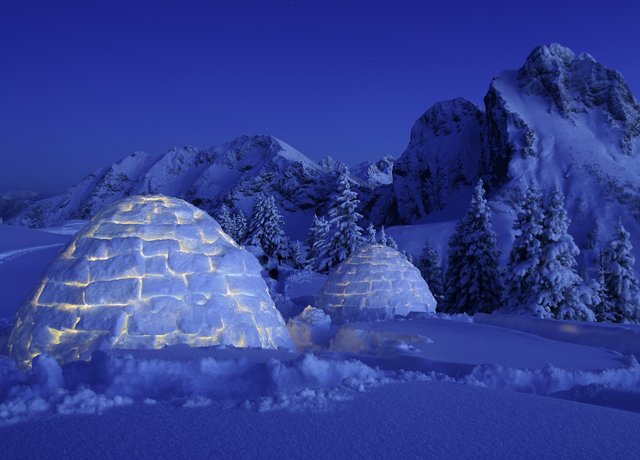 Übernachten im selbstgebauten Iglu