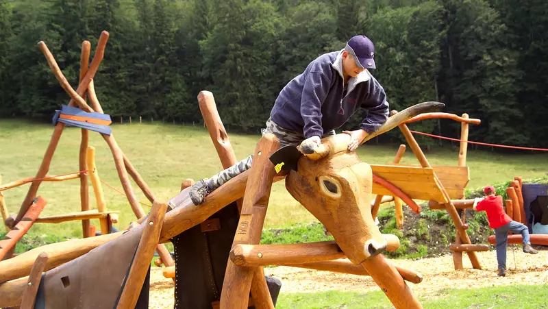 Kuh Kuh Matz Spielplatz auf der Schlossanger Alm Pfronten